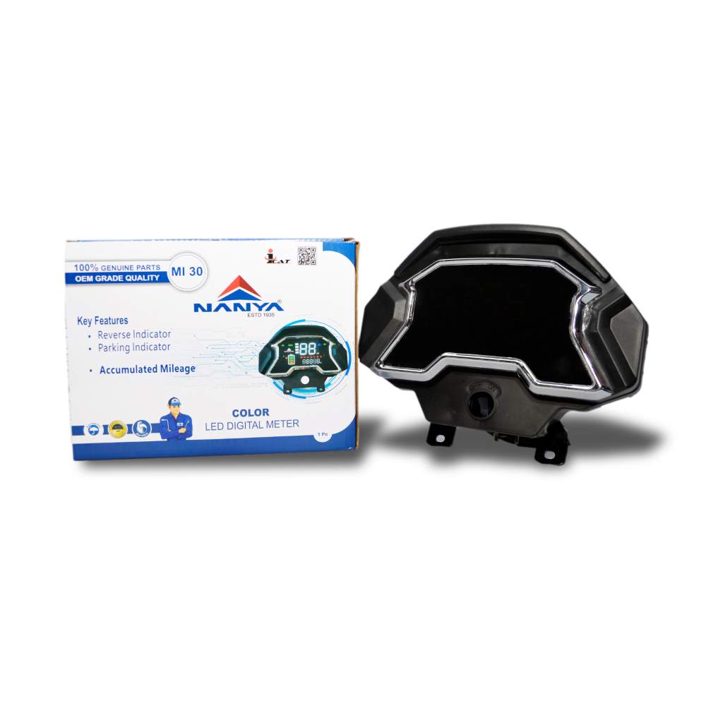 Chrome Border LED Digital Meter
