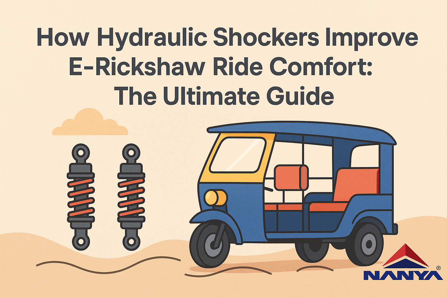 High-quality hydraulic shockers improving ride comfort in Indian e-rickshaws